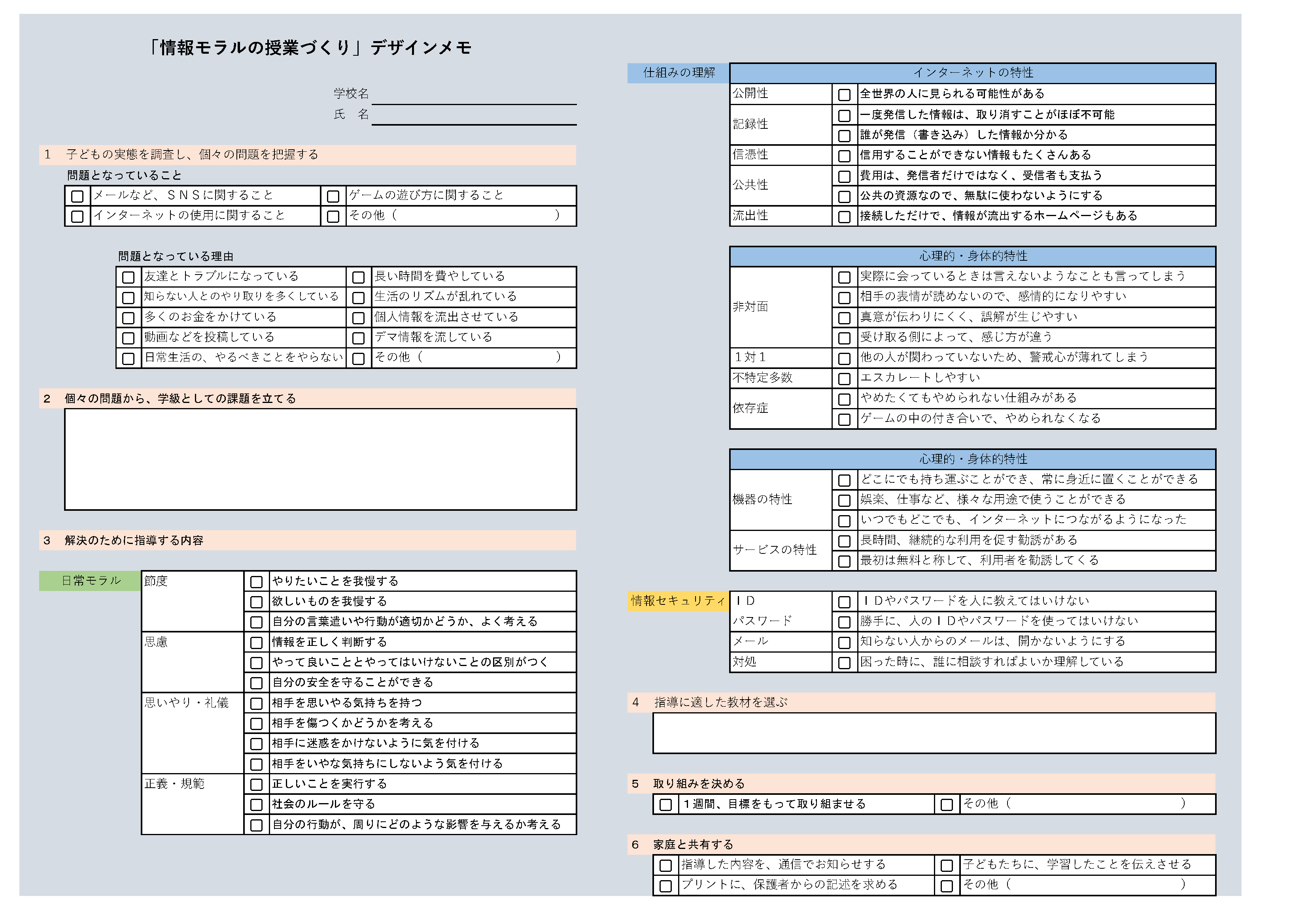 情報モラルデザインメモ